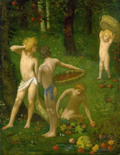 Barn i en fruktträdgård av Pierre Puvis de Chavannes