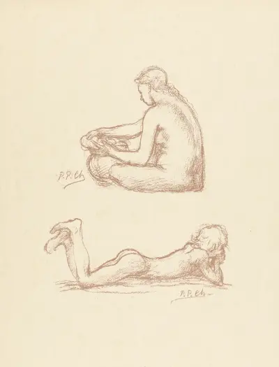 Nakenstudier av Pierre Puvis de Chavannes