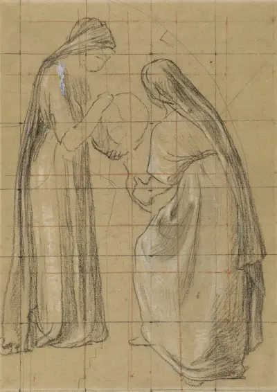 Två slöjade kvinnor av Pierre Puvis de Chavannes