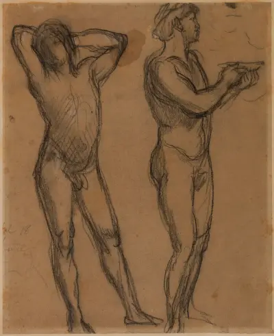 Två nakna män av Pierre Puvis de Chavannes