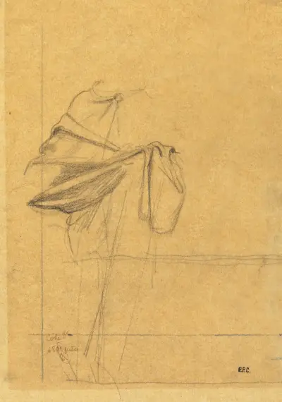 Draperistudie av Pierre Puvis de Chavannes