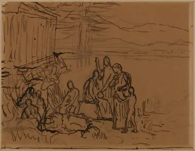Kompositionsstudie av Pierre Puvis de Chavannes