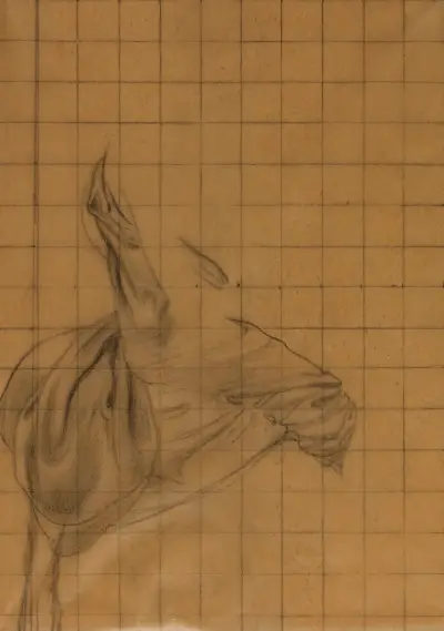 Studie av drapering av Pierre Puvis de Chavannes