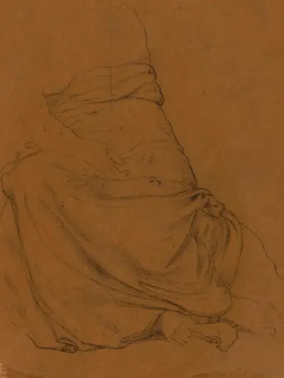 Draperistudie av Pierre Puvis de Chavannes