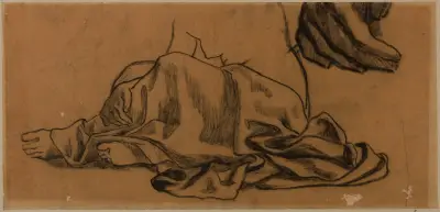 Studie av drapering och studie av fingrar av Pierre Puvis de Chavannes