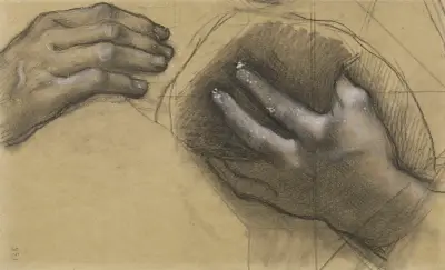 Studie av händer av Pierre Puvis de Chavannes