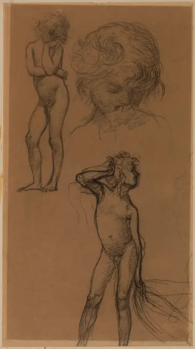 Barstudie av Pierre Puvis de Chavannes