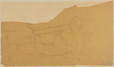 Kvinlig nakenstudie av Pierre Puvis de Chavannes