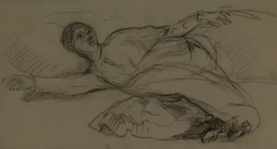 Liggande kvinna av Pierre Puvis de Chavannes
