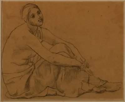 Sittande kvinna på marken av Pierre Puvis de Chavannes