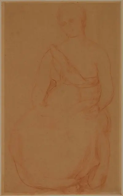 Sittande kvinna, framifrån av Pierre Puvis de Chavannes