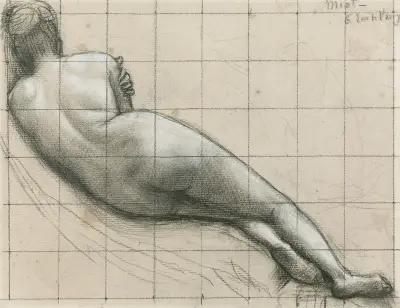 Liggande kvinna av Pierre Puvis de Chavannes