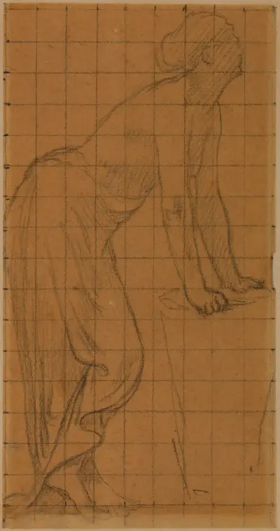 Stående kvinna, profil mot höger av Pierre Puvis de Chavannes