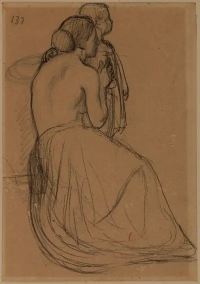 Kvinna och barn av Pierre Puvis de Chavannes