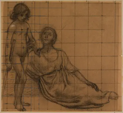 Femme et enfant von Pierre Puvis de Chavannes