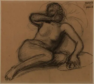 Femme nue, à demi-étendue von Pierre Puvis de Chavannes