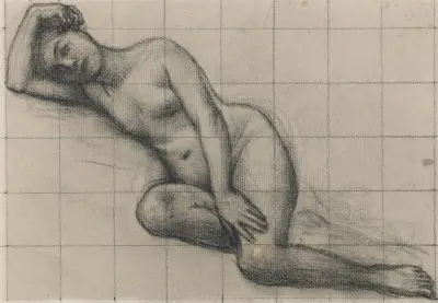 Liggande naken kvinna av Pierre Puvis de Chavannes