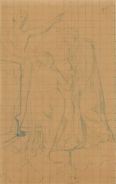 Grupp av tre figurer av Pierre Puvis de Chavannes