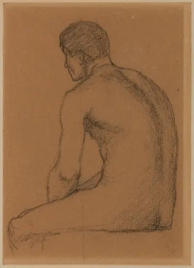 Homme assis nu, de dos von Pierre Puvis de Chavannes