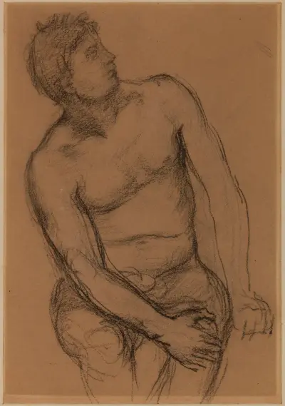 Sittande man, frontalt av Pierre Puvis de Chavannes