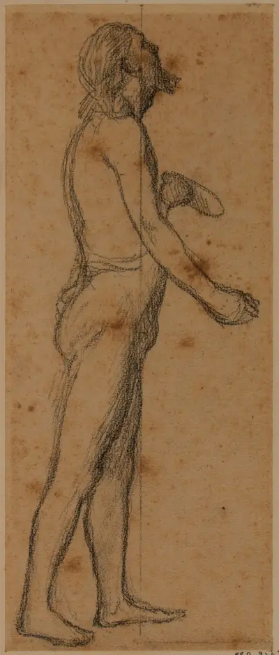 Stående man, i profil åt höger av Pierre Puvis de Chavannes