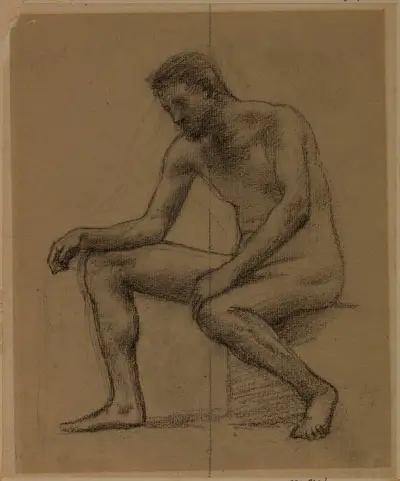 Sittande man av Pierre Puvis de Chavannes