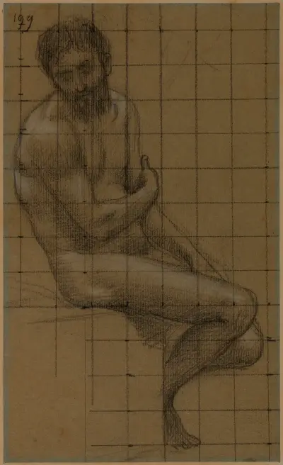 Sittande man av Pierre Puvis de Chavannes