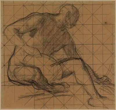 Homme nu assis von Pierre Puvis de Chavannes