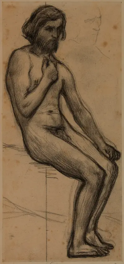Sittande man av Pierre Puvis de Chavannes