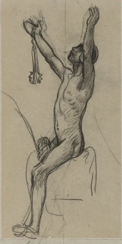 Homme nu assis von Pierre Puvis de Chavannes