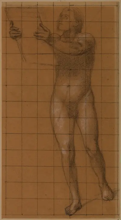 Homme nu, de face tenant une tablette von Pierre Puvis de Chavannes