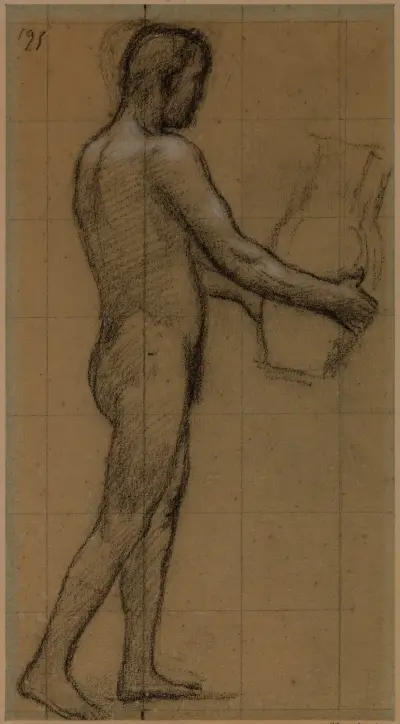 Man i profil, gående åt höger av Pierre Puvis de Chavannes