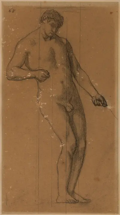 Stående man, trekvartsvy mot höger av Pierre Puvis de Chavannes