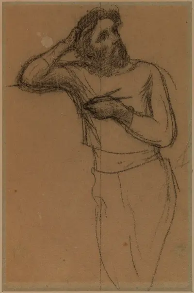 Homme vêtu de face, vu jusqu’aux genoux von Pierre Puvis de Chavannes