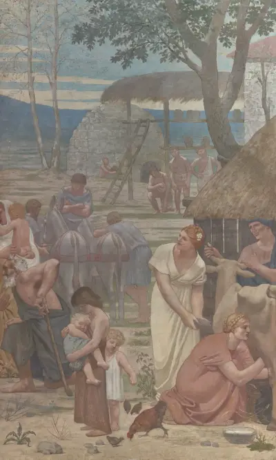 La Rencontre de sainte Geneviève et de saint Germain von Pierre Puvis de Chavannes