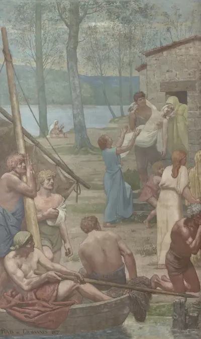Setkání svaté Jenovéfy a svatého Germana, 1877 – č. 2, Pierre Puvis de Chavannes
