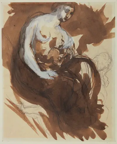Sömnen, sittande kvinna av Pierre Puvis de Chavannes
