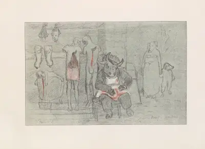 Karikatyrer av Puvis de Chavannes, pl. 35 av Pierre Puvis de Chavannes