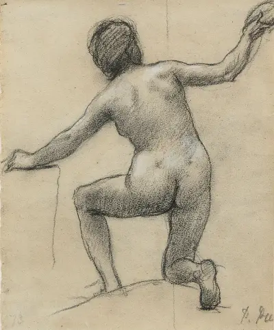 Kvinnlig nakenstudie bakifrån, studie för 'Sommaren' av Pierre Puvis de Chavannes