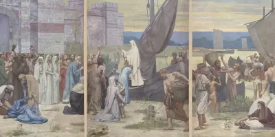 Svatá Geneviève zásobuje obleženou Paříž potravinami, Pierre Puvis de Chavannes