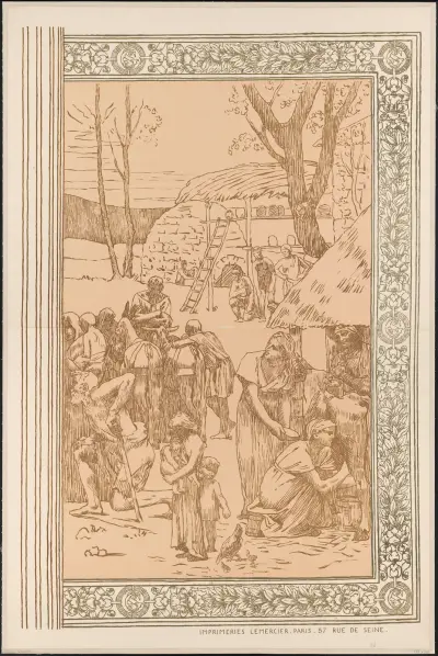 Szene aus dem Leben der heiligen Genoveva … Union pour l'Action morale von Pierre Puvis de Chavannes