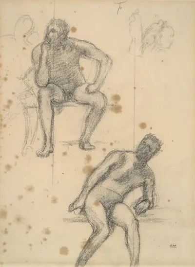 Blad med figurstudier av Pierre Puvis de Chavannes
