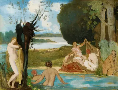 Skiss till sommaren; badet av Pierre Puvis de Chavannes