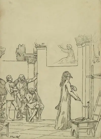 Studie för L'inspiration chrétienne av Pierre Puvis de Chavannes