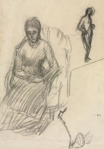 Study of Madame Marie Cantacuzène; Study of Standing Female Nude av Pierre Puvis de Chavannes