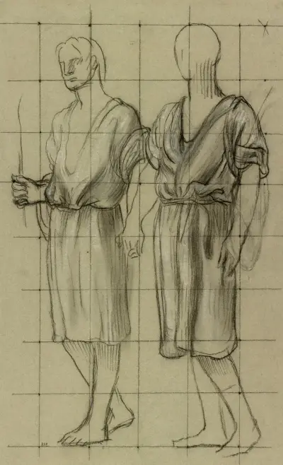 Study of Two Standing Figures av Pierre Puvis de Chavannes