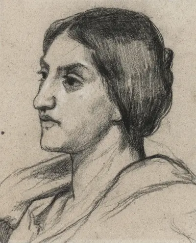 Kvinnohuvud av Pierre Puvis de Chavannes