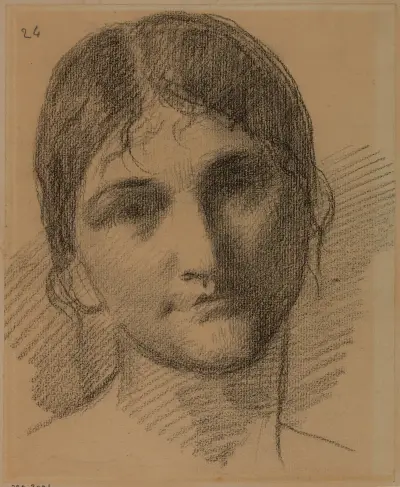Kvinnoansikte av Pierre Puvis de Chavannes