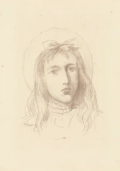 Ung flickas huvud av Pierre Puvis de Chavannes