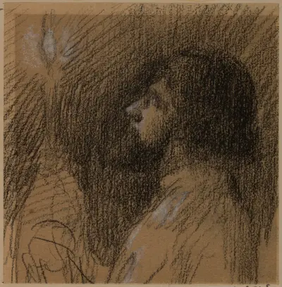 Tête d’homme, de profil à gauche von Pierre Puvis de Chavannes